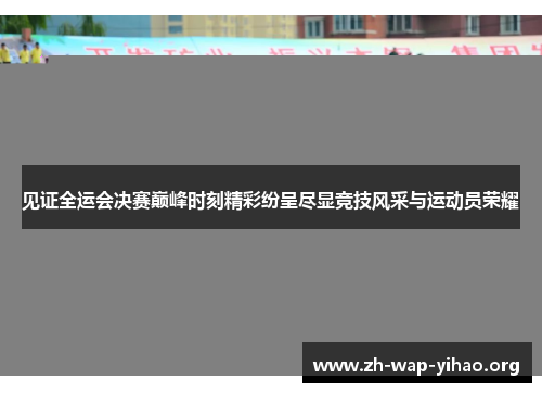 见证全运会决赛巅峰时刻精彩纷呈尽显竞技风采与运动员荣耀